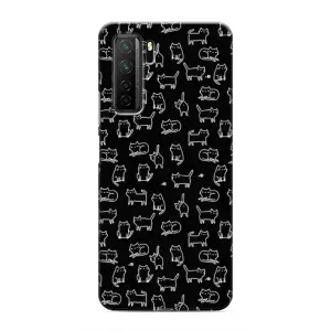 Чохол на тематику: Коти для Honor 30s (Котики на чорному)