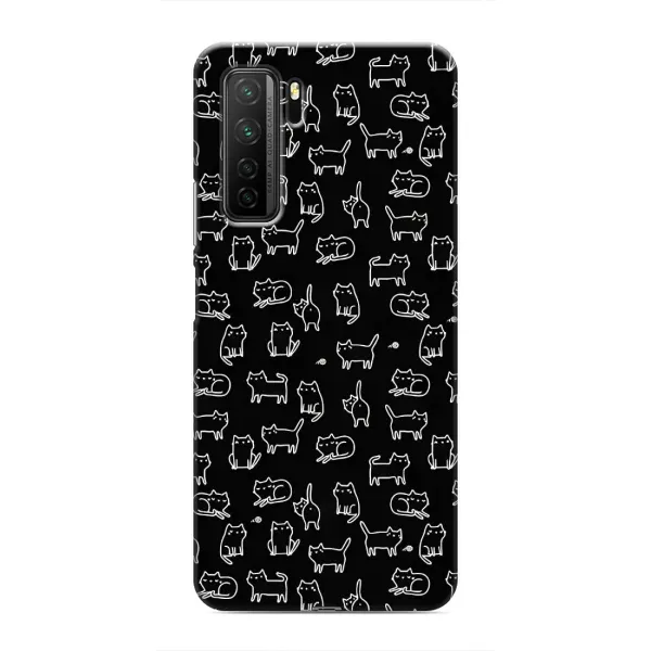 Чехол с рисунком «Котики на черном» для Honor 30s Чехол с рисунком «Котики на черном» для Honor 30s