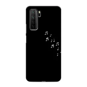 Чехол с картинками на черном фоне для Honor 30s (Ноты)