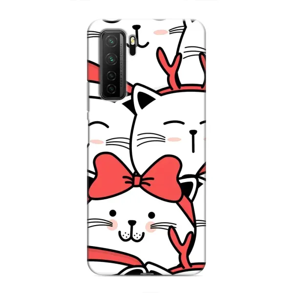 Чехол с рисунком «Новогодние котики» для Honor 30s