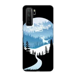 Силиконовый бампер на рождество для Honor 30s (Рождественский Олень)