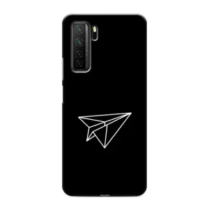 Чехол с картинками на черном фоне для Honor 30s (Самолетик)