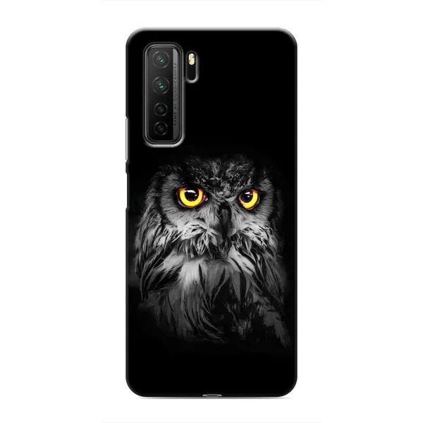Чехол с рисунком «Сова на чёрном» для Honor 30s