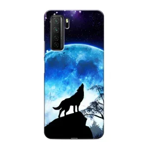 Чохол з Вовком на Honor 30s (Виє на місяць)