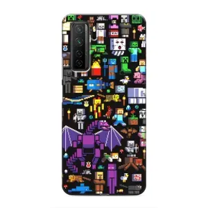 Чехол майнкрафт для Honor 30s (Все персонажи)