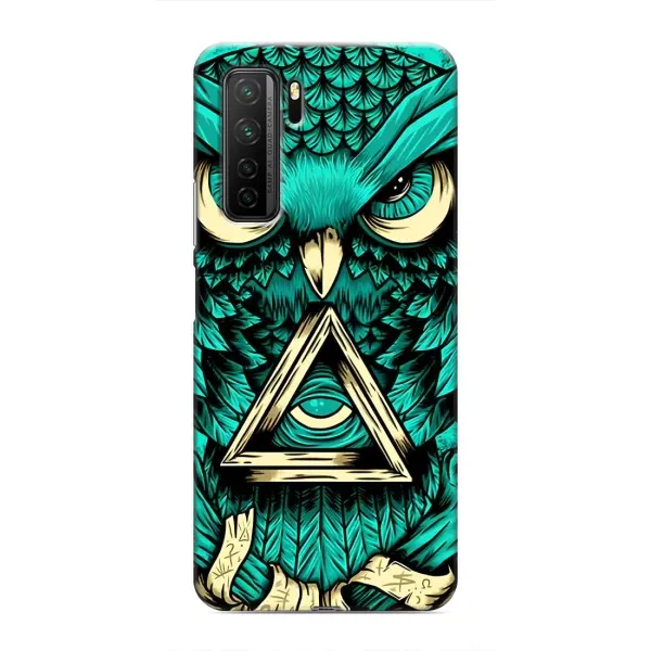 Чехол с рисунком «Зеленая сова» для Honor 30s