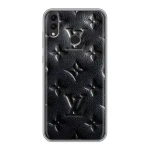 Текстурный Чехол Louis Vuitton для Хонор 8С (Черный ЛВ)