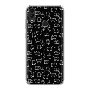 Чехол на тематику: Коты для Huawei Honor 8C (Котики на черном)
