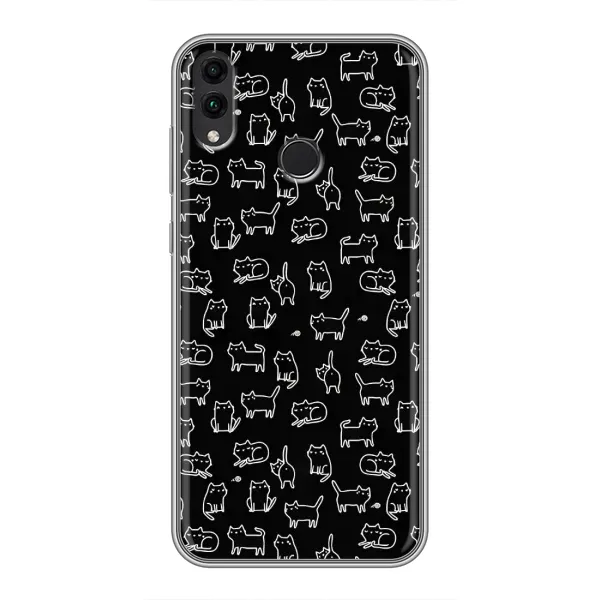 Чехол с рисунком «Котики на черном» для Huawei Honor 8C Чехол с рисунком «Котики на черном» для Huawei Honor 8C