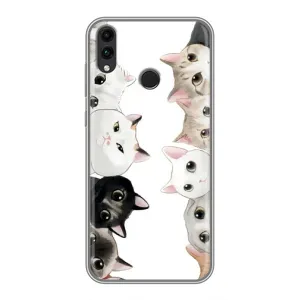 Силиконовый чехол с котиком для Huawei Honor 8C (Коты)