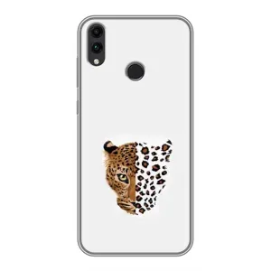 Чехол с леопардовым принтом на Huawei Honor 8C (Леопард на белом)