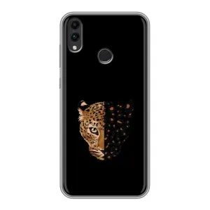 Чехол с леопардовым принтом на Huawei Honor 8C (Леопард на черном)