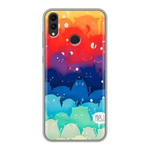 Силиконовый чехол с котиком для Huawei Honor 8C (Mew)