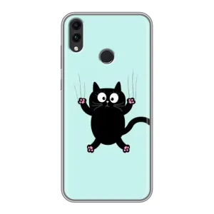 Силиконовый чехол с котиком для Huawei Honor 8C (Падающий кот)