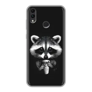 Силиконовый Чехол с Енотами на Huawei Honor 8C (С кофем)