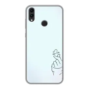 Чехлы (Знак сердечка) на Huawei Honor 8C (Сердце на голубом)