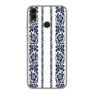 Силиконовый Чехол на Huawei Honor 8C с картинкой Вышиванки (Синяя вышиванка)