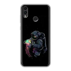 Силіконовый Чохол з принтом "Космонавти" на Huawei Honor 8C (В руках земля)