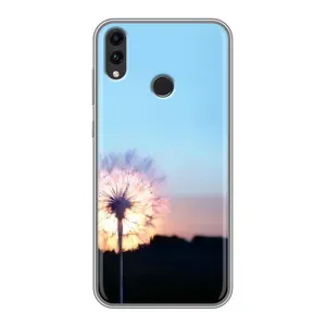 Силиконовый Чехол с одуванчиками на Huawei Honor 8C (Закат с одуванчиком)