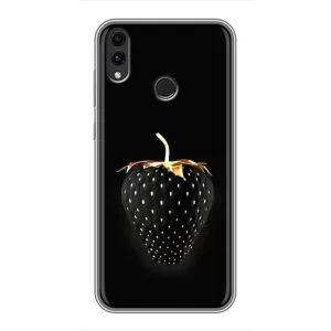 Чехол с изображением вкусной еды для Huawei Honor 8X Max (Чёрная клубника)