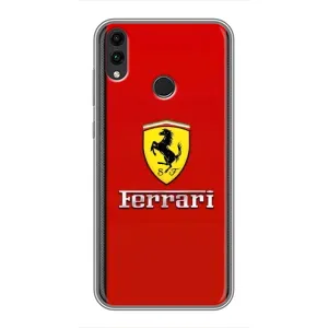 Силиконовый бампер с картинкой машины на Huawei Honor 8X Max (Ferrari Logo)