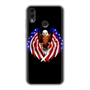 Чехол Флаг USA для Huawei Honor 8X Max (Крылья США)