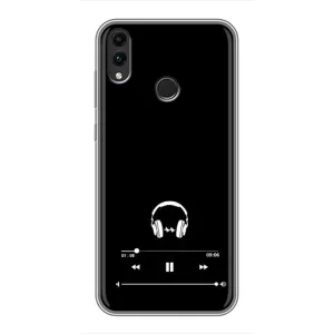Чехол с картинками на черном фоне для Huawei Honor 8X Max (Плеер)