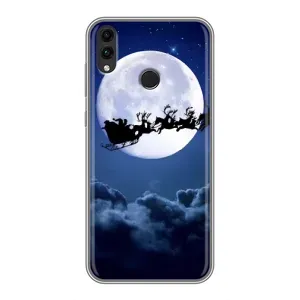 Чехол Санта Клаус для Huawei Honor 8X Max (Санта - луна)