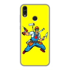 Силиконовый бампер (Работники) на Huawei Honor 8X Max (Строитель)