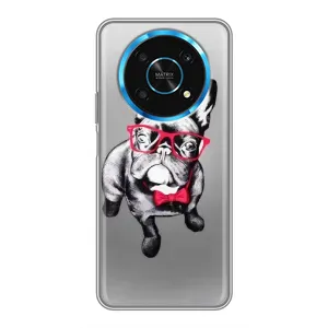 Чехол (ТПУ) Милые собачки для Huawei Honor Magic 5 Lite 5G (Бульдог в очках)