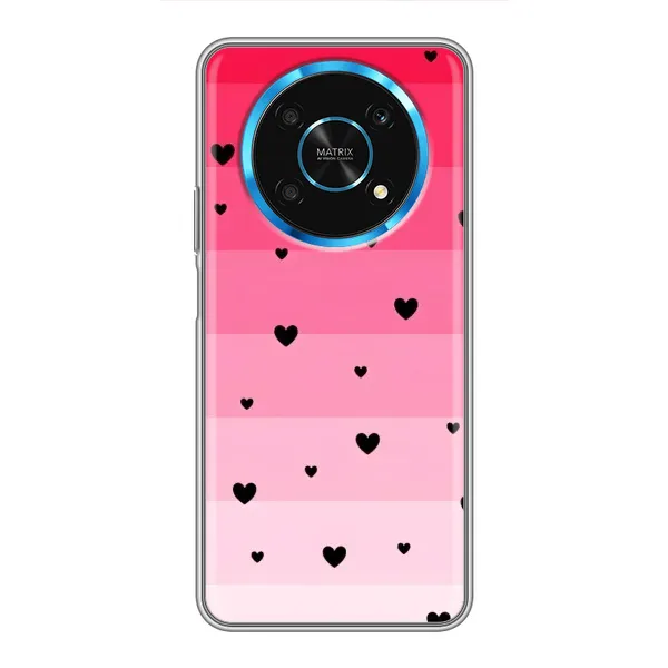 Чехол с рисунком «Чорные сердечки» для Huawei Honor Magic 5 Lite 5G Чехол с рисунком «Чорные сердечки» для Huawei Honor Magic 5 Lite 5G