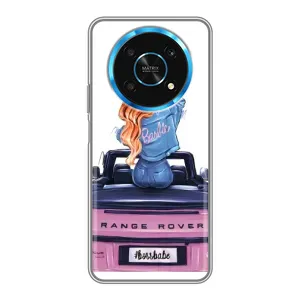 Силиконовый Чехол на Huawei Honor Magic 5 Lite 5G с картинкой Стильных Девушек (Девушка на машине)