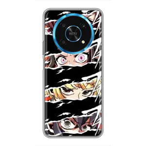 Силиконовые чехлы с глазами Anime для Хуавей Хонор Меджик 5 Лайт 5G (Глаза на чорном)