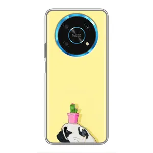 Бампер для Huawei Honor Magic 5 Lite 5G с картинкой "Песики" (Кактус на голове)