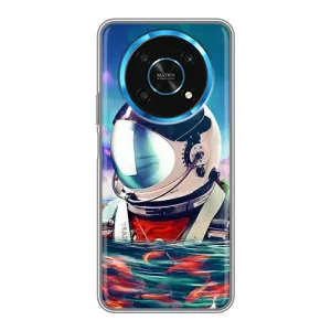 Силіконовый Чохол з принтом "Космонавти" на Huawei Honor Magic 5 Lite 5G (Космонавт у воді)