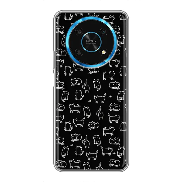 Чехол с рисунком «Котики на черном» для Huawei Honor Magic 5 Lite 5G Чехол с рисунком «Котики на черном» для Huawei Honor Magic 5 Lite 5G