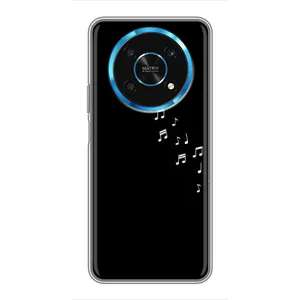 Чехол с картинками на черном фоне для Huawei Honor Magic 5 Lite 5G (Ноты)