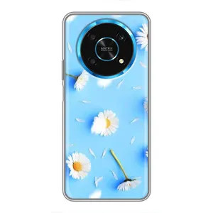 Чохол з Квітами для Huawei Honor Magic 5 Lite 5G (ромашки на блакитному)