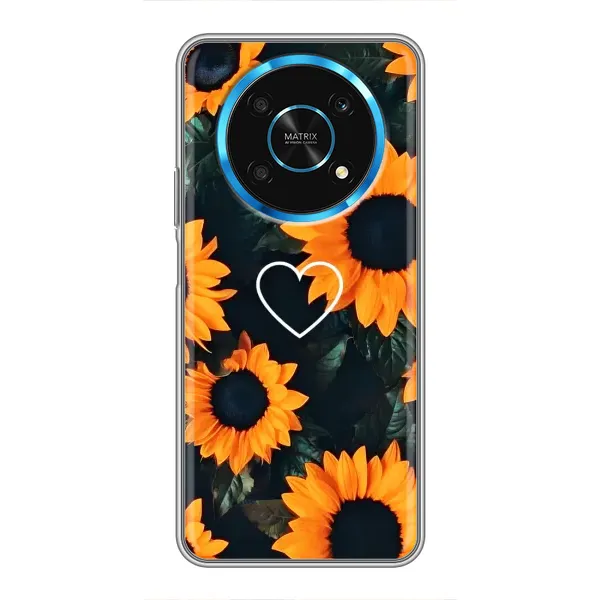Чехол с рисунком «Сердечко в подсолнухах» для Huawei Honor Magic 5 Lite 5G Чехол с рисунком «Сердечко в подсолнухах» для Huawei Honor Magic 5 Lite 5G