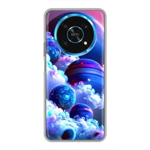 Чехлы КОСМОС для Huawei Honor Magic 5 Lite 5G (Синие планеты)