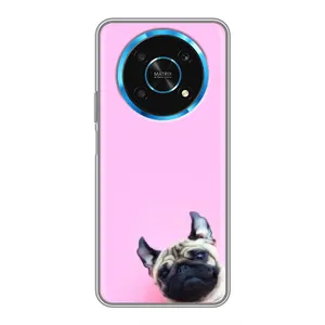 Бампер для Huawei Honor Magic 5 Lite 5G с картинкой "Песики" (Собака на розовом)
