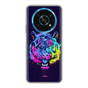 Силиконовый бампер с картинкой животных для Huawei Honor Magic 5 Lite 5G (Тигр-Арт)