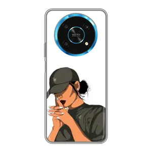 Силиконовый Чехол на Huawei Honor Magic 5 Lite 5G с картинкой Стильных Девушек (В зеленом)