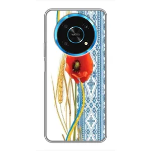 Силиконовый Чехол на Huawei Honor Magic 5 Lite 5G с картинкой Вышиванки (Вышиванка с цветком)
