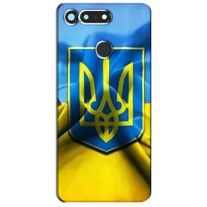 Чехол с картинкой (Патриотический ГЕРБ) на Huawei Honor View 20 / V20 (Герб и Флаг Украины)