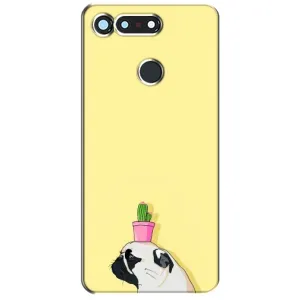 Бампер для Huawei Honor View 20 / V20 с картинкой "Песики" (Кактус на голове)