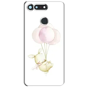 Силиконовый бампер с картинкой животных для Huawei Honor View 20 / V20 (Кролик и шарики)
