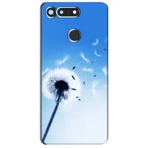 Силиконовый Чехол с одуванчиками на Huawei Honor View 20 / V20 (Одуванчик на голубом)