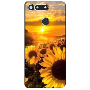 Чехол с Цветами для Huawei Honor View 20 / V20 (поле подсолнухов)