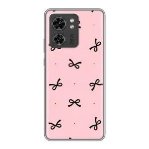 Чехол банты для Huawei Enjoy 90 Plus (Черные бантики)